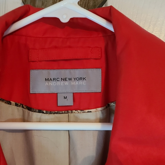 Mark of New York Woman's Long Sleeve Button Down Coat, Size: Medium Color: Red - Picture 4 of 11